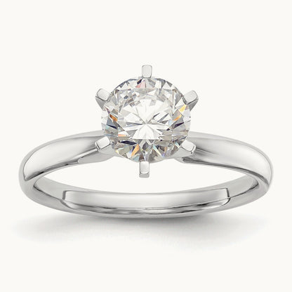 1ct. Lightweight Comfort-Fit 6-Prong Ring Mounting, 14K White Gold