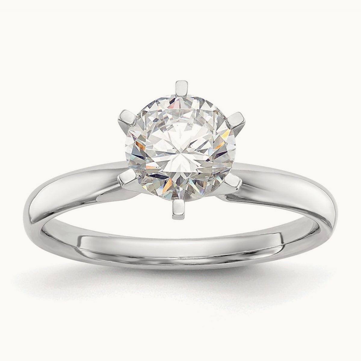 1/3ct. Lightweight Comfort-Fit 6-Prong Mounting, 14K White Gold