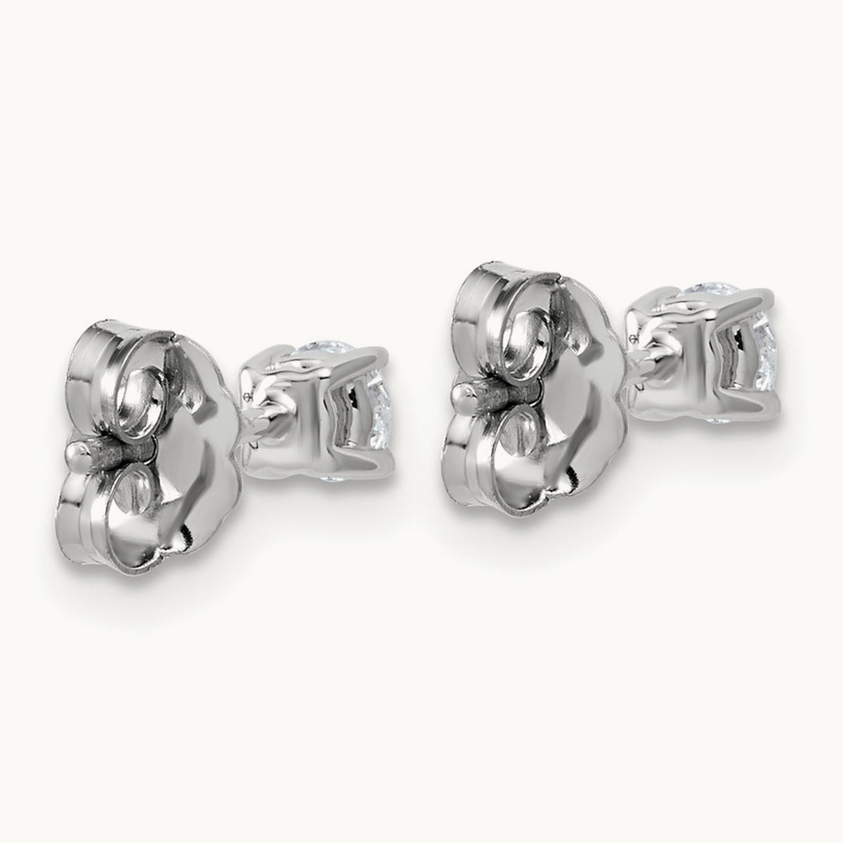 Round Lightweight Earrings, 0.25-6.00 ct tw Lab-Grown Diamond — 1/3 ct, 10K White Gold