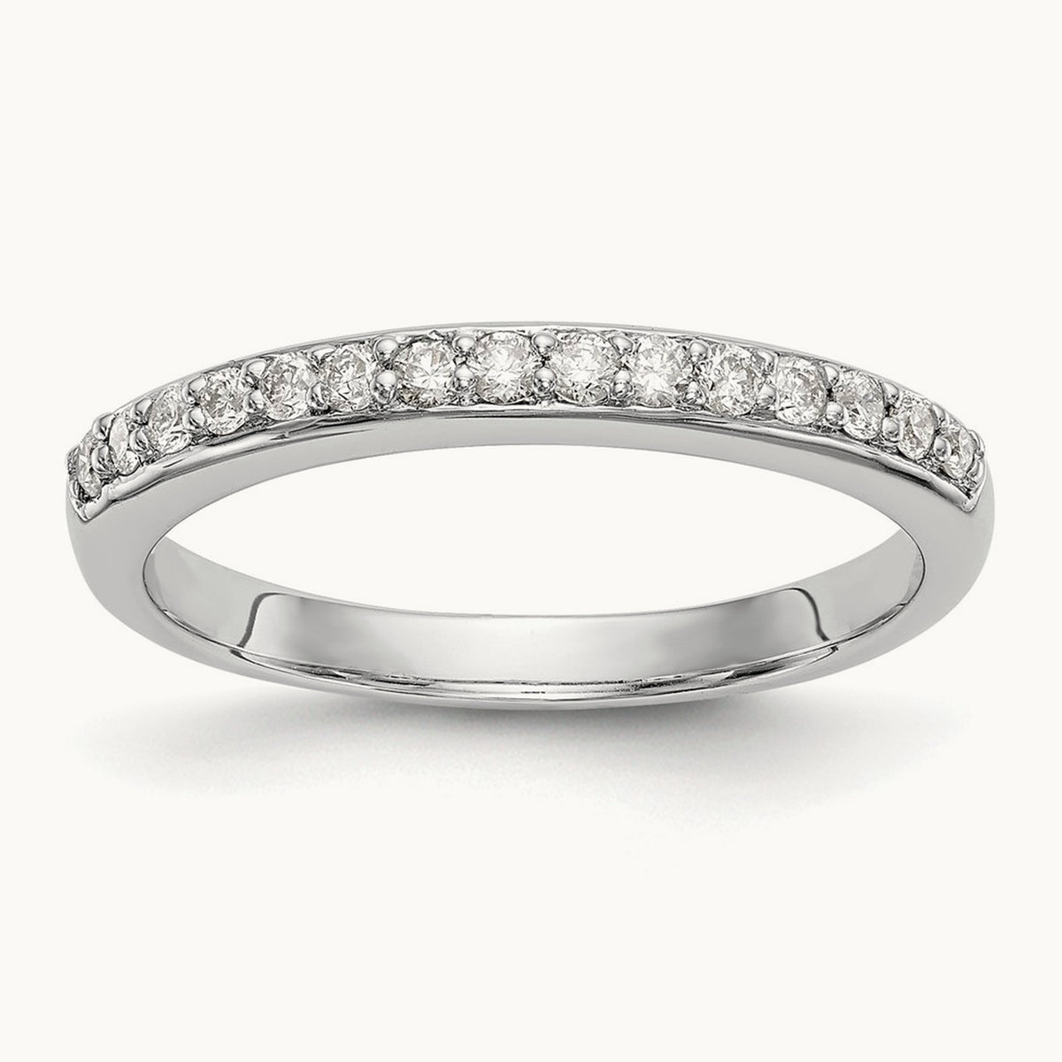 Wedding Band, 0.25 ct tw Lab-Grown Diamond — 14K White Gold