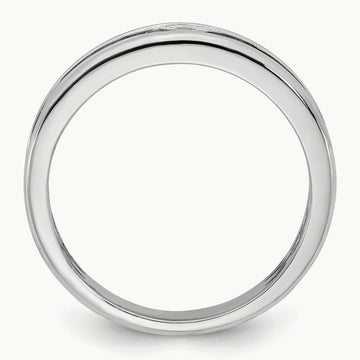 w/Black Rhodium IB Goodman Mens Complete 1/10ct Diamond Ring, 14K White Gold