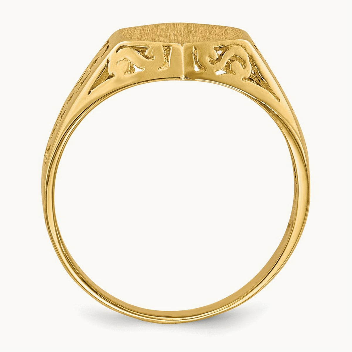 9.5x8. Open Back Signet Ring, 5mm, 14K