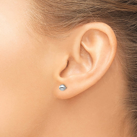 Polished Ball Post Earrings — Sterling Silver, 4mm