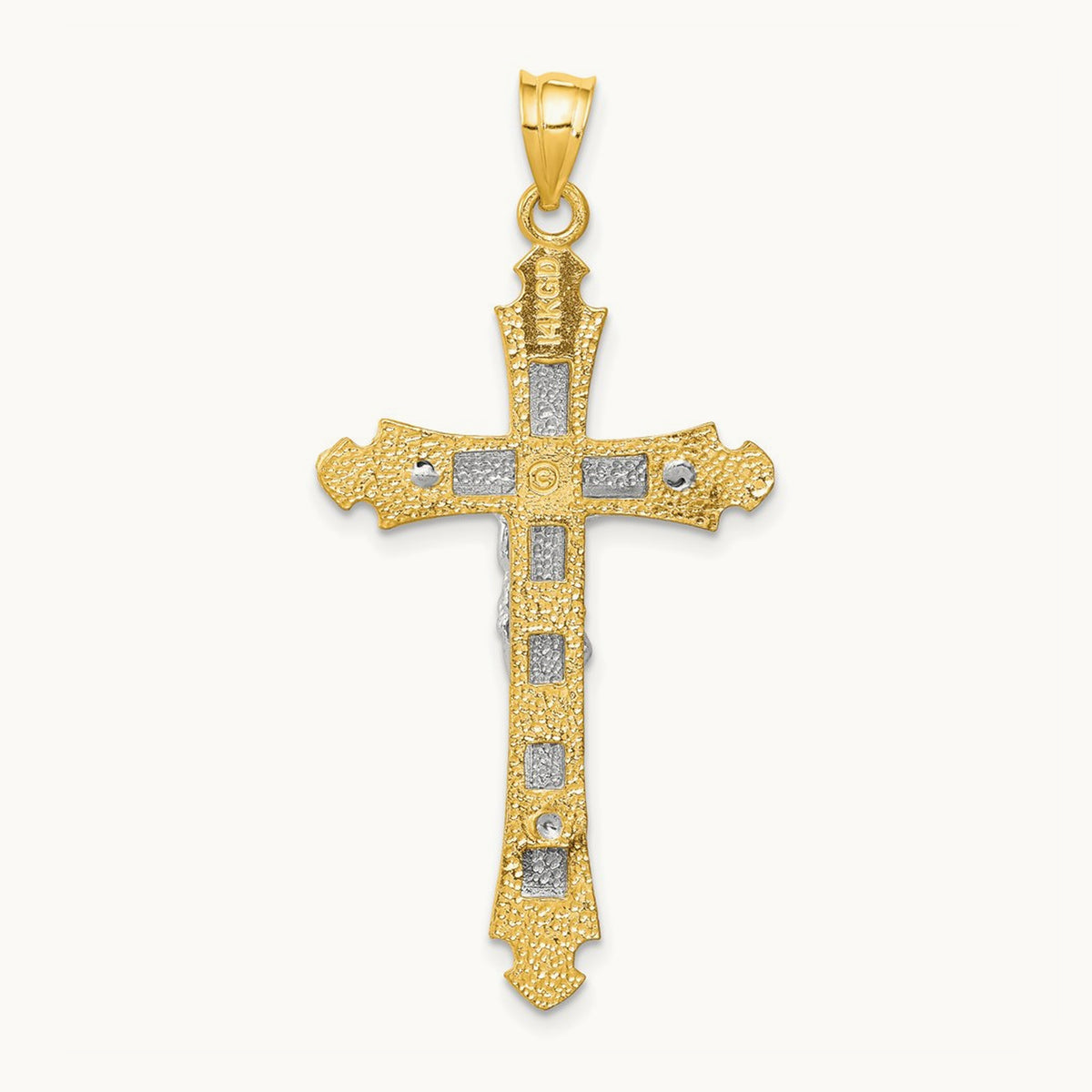 Crucifix Pendant, 14K Two-tone