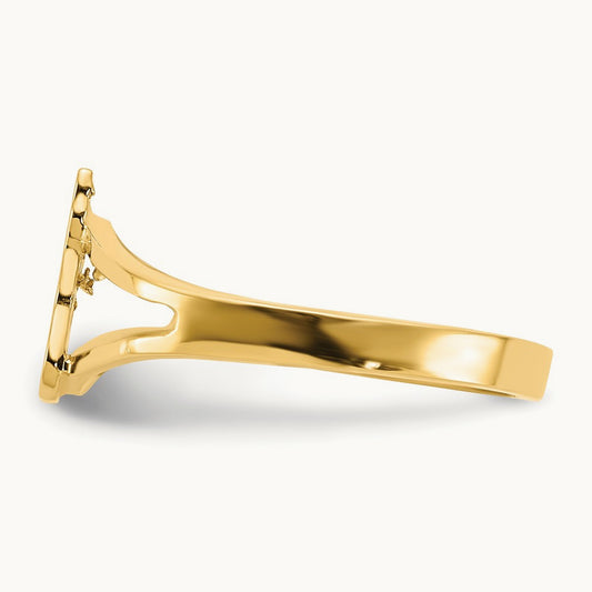 Polished Cat Ring, 14K