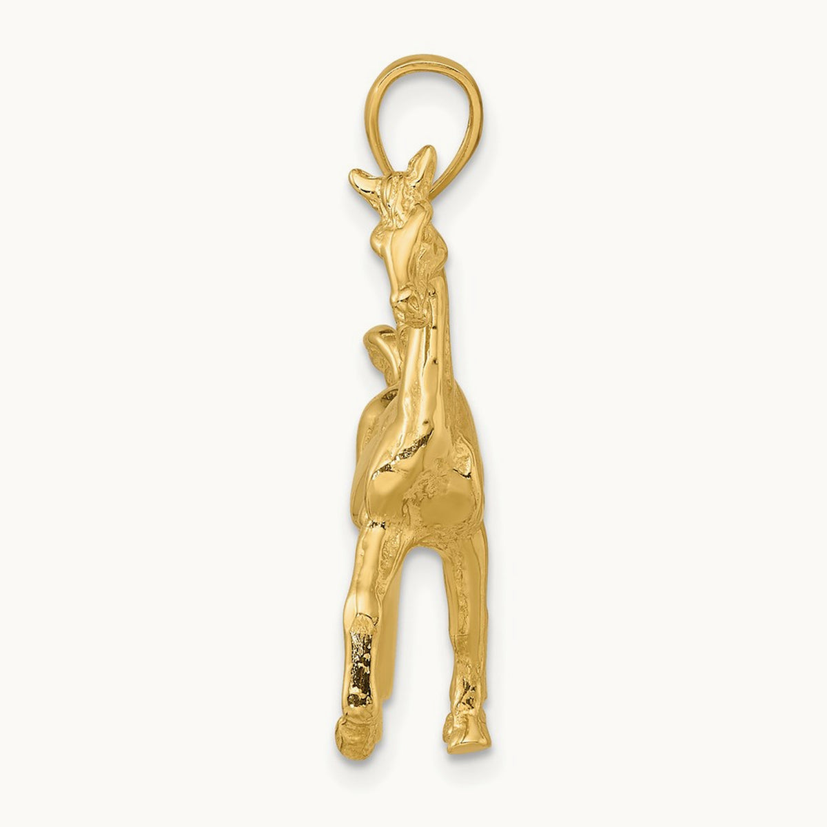 3-D Polished Horse Charm, 14K