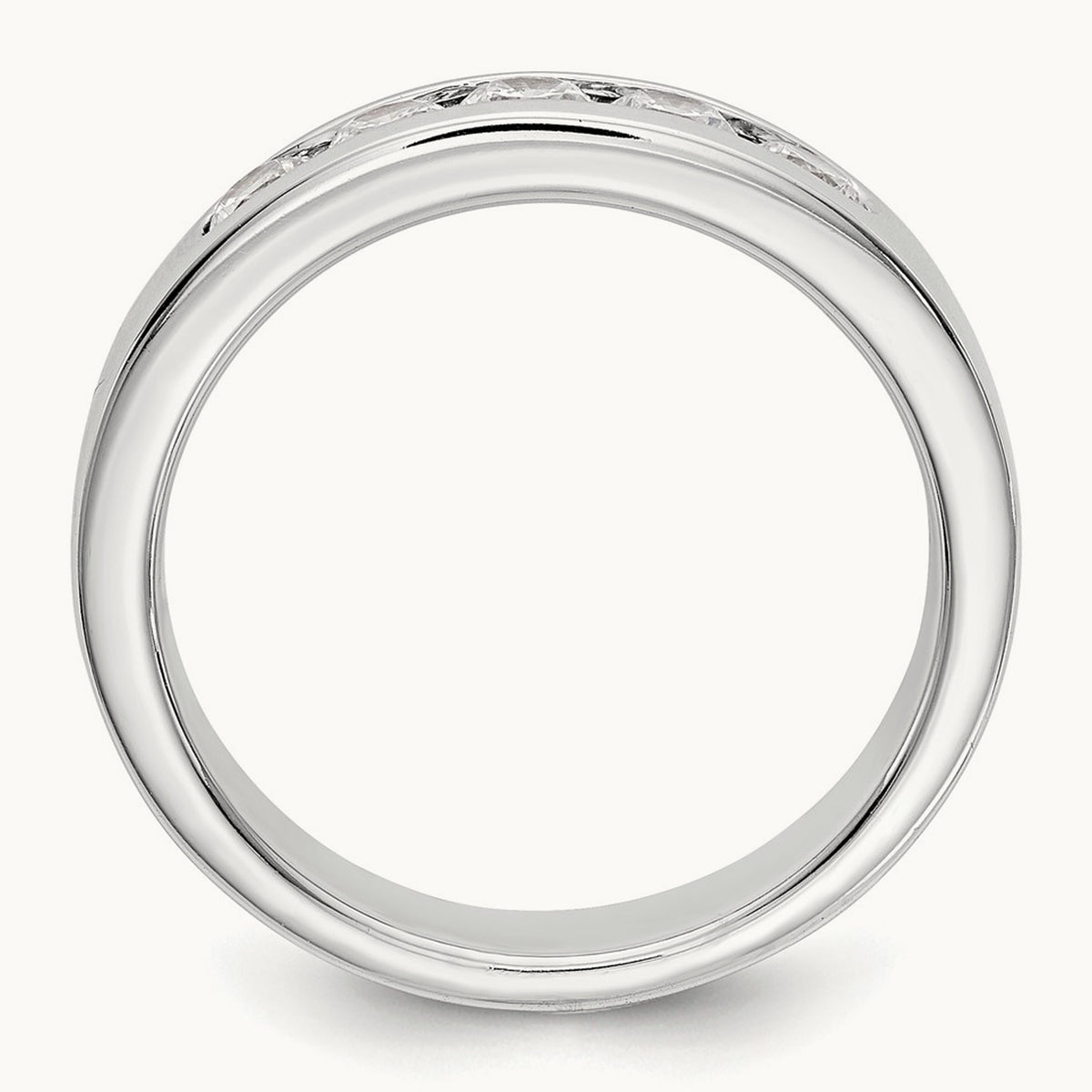 Setting: 5- Stone Closed Channel Band Mounting, 3.1mm — 14K White Gold