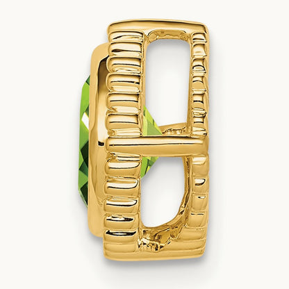 Cushion Peridot Chain Slide — 14K Yellow Gold