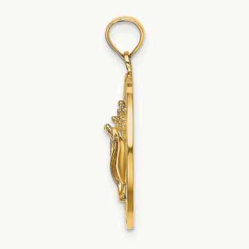 BONAIRE Circle w/ Conch Shell Charm, 14K