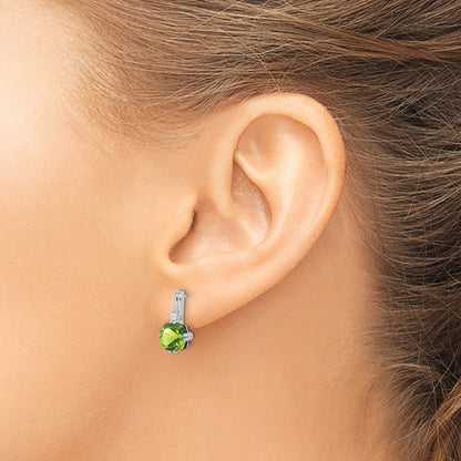 Cushion Peridot and Diamond Earrings — photo set