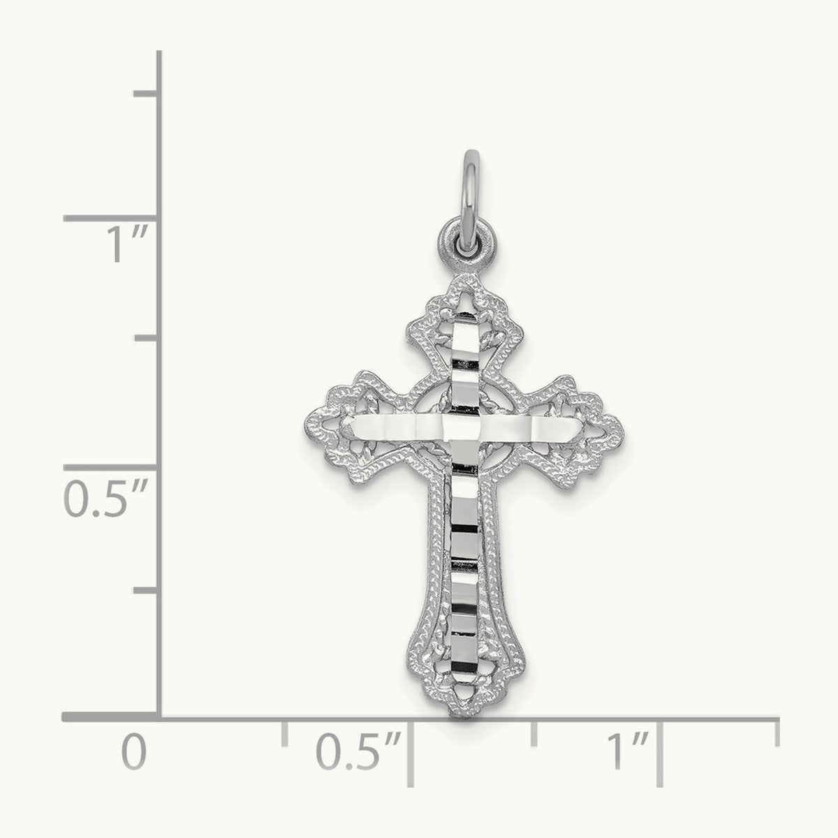 Cross Charm, 14K White Gold
