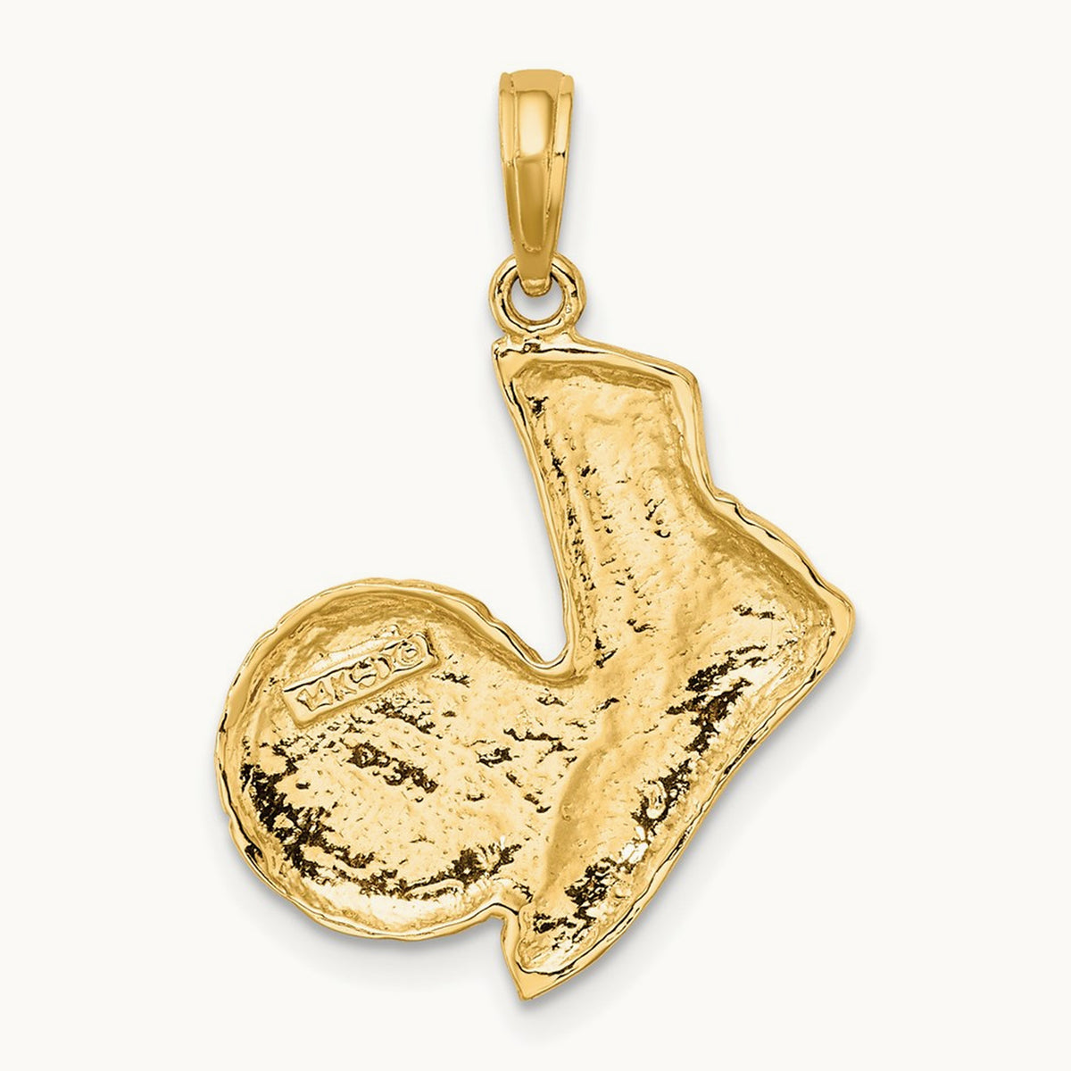 2-D Soccer Shoe Kicking Ball Charm, 14K