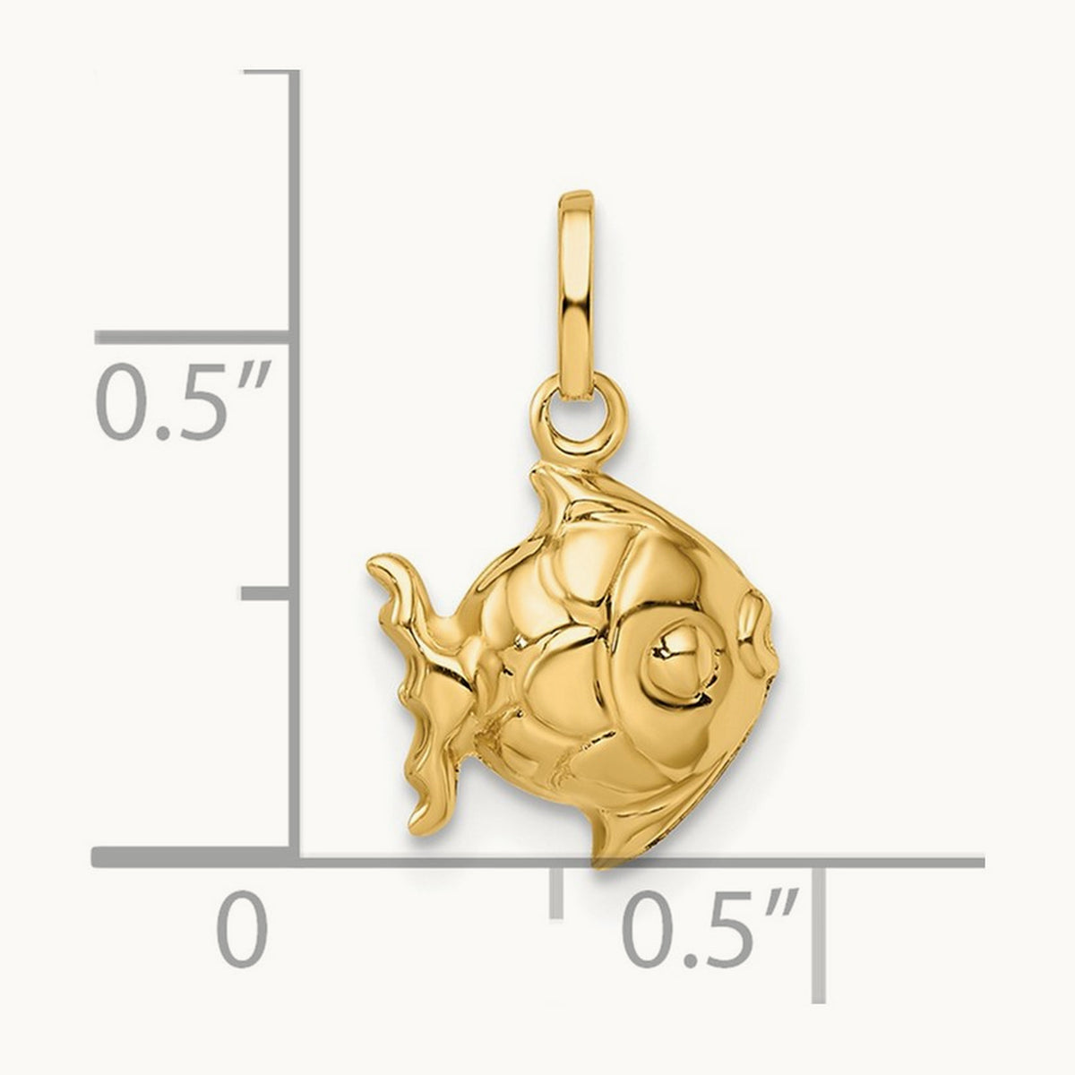 Madi K Polished 3-D Fish Pendant, 14K