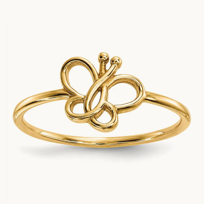 Polished Butterfly Ring, 14K