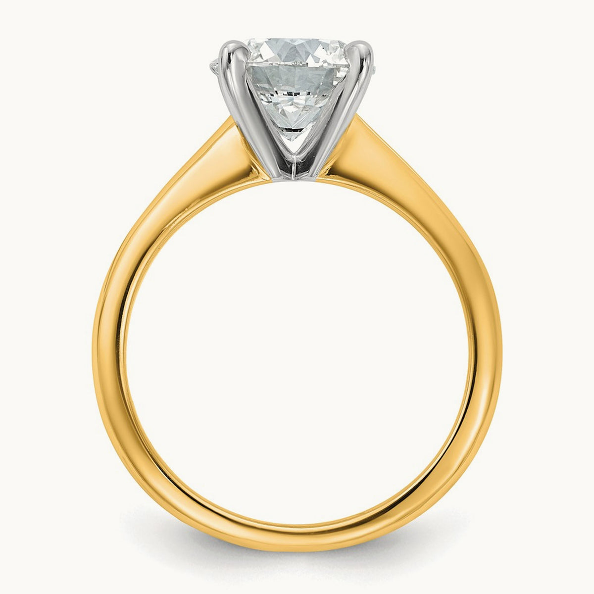 Round Solitaire Engagement Ring, 0.25-5.00 ct tw Lab-Grown Diamond — 2 ct, 14K Two-Tone