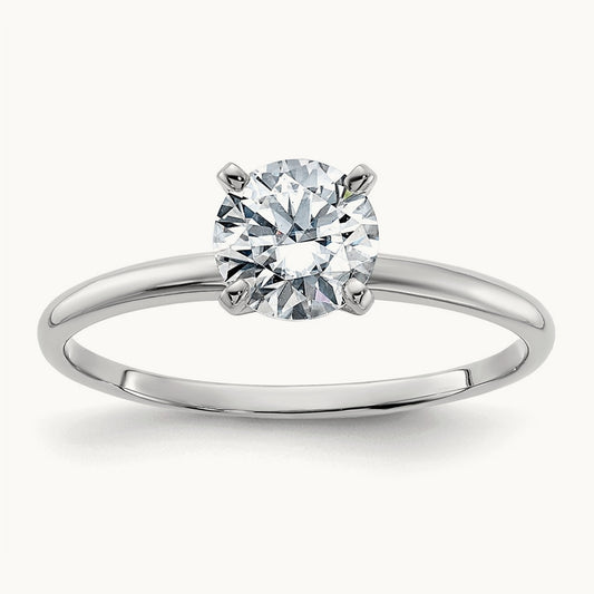 Round Solitaire Engagement Ring, 0.75 ct tw Lab-Grown Diamond — 14K White Gold