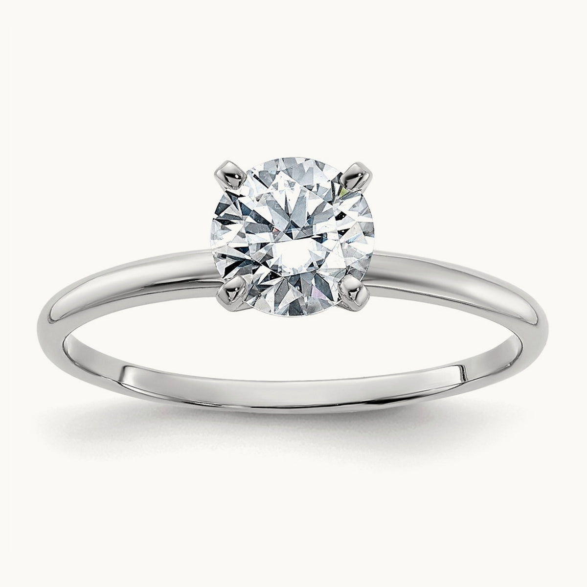 Round Solitaire Engagement Ring, 0.75 ct tw Lab-Grown Diamond — 14K White Gold