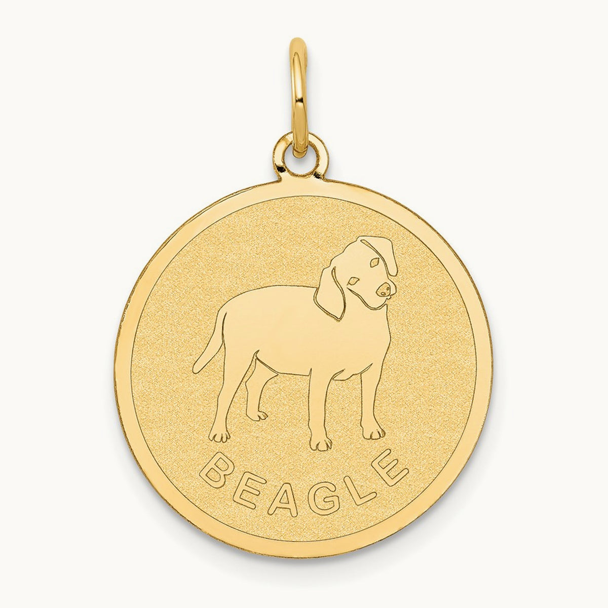 Beagle Disc Charm, 14K