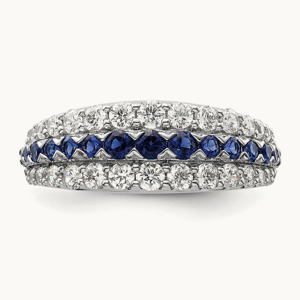 Created Sapphire Ring, 1.00 ct tw Lab-Grown Diamond