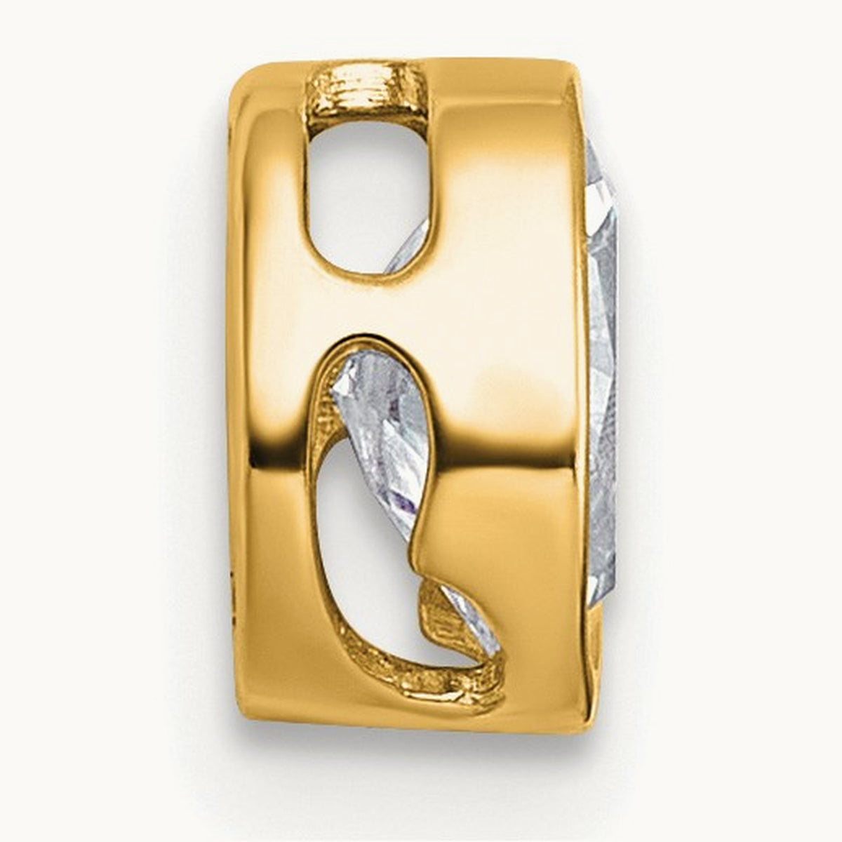 Oval Bezel Set Chain Slide Pendant, 0.25-3.00 ct tw Lab-Grown Diamond — 5/8 ct, VS (Best), 14K Yellow Gold