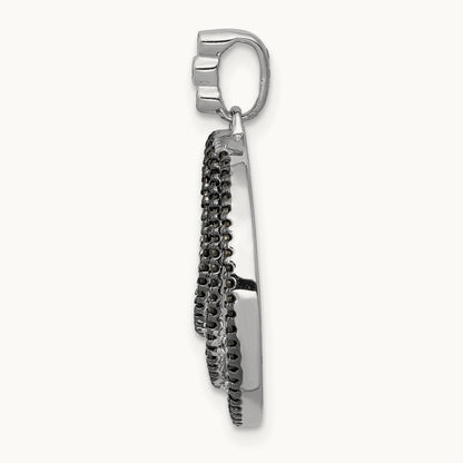 3/8ct. White and Black Diamond Fancy Circle Pendant, 14K White Gold