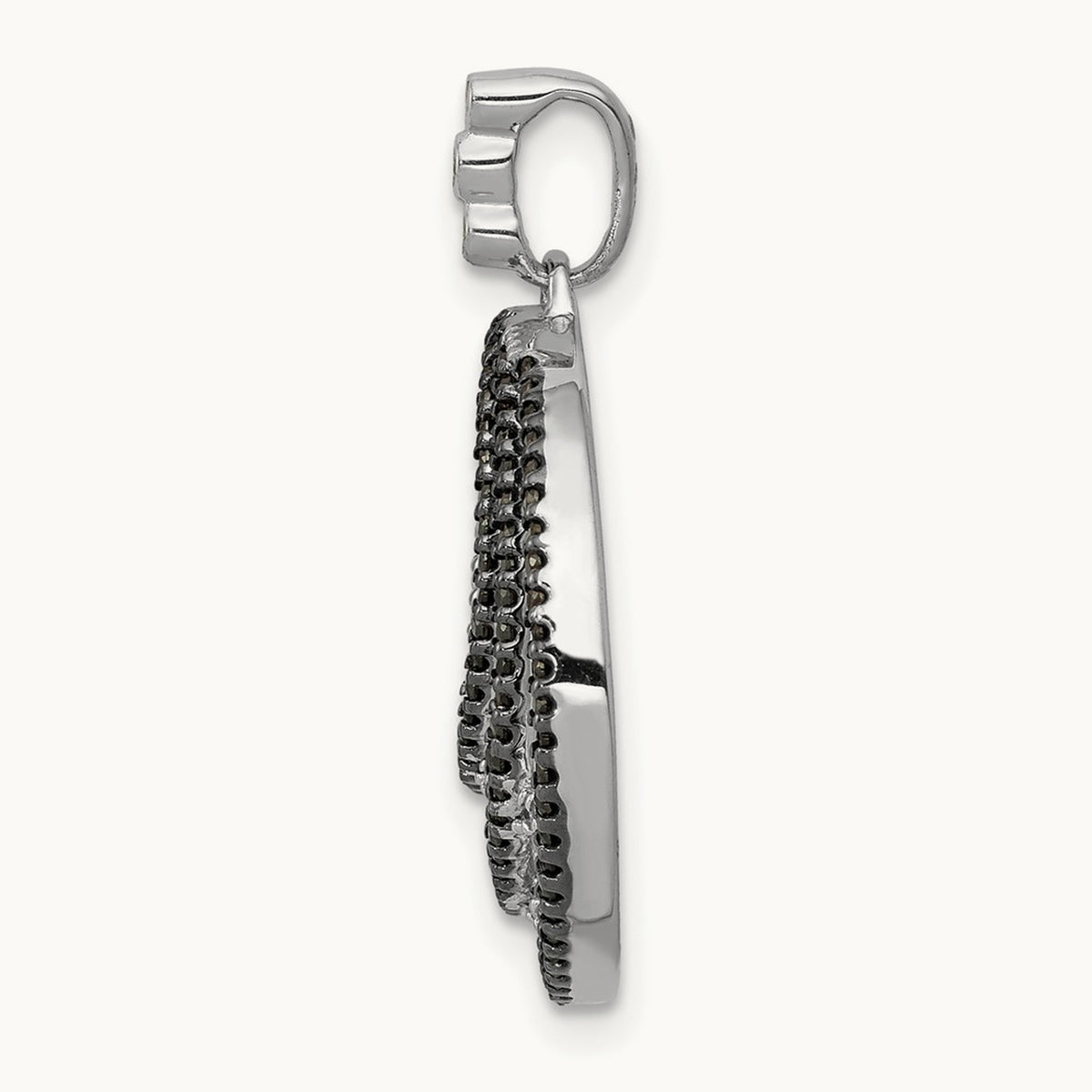 3/8ct. White and Black Diamond Fancy Circle Pendant, 14K White Gold