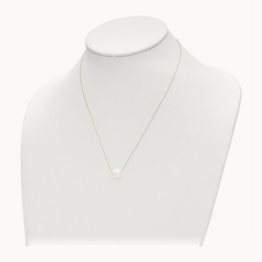10- Semi-Round Freshwater Cultured Pearl Rope Necklace — 14K Yellow Gold