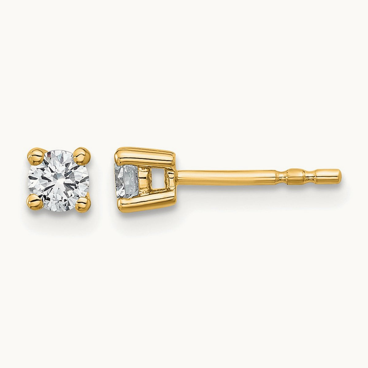 Round Heavyweight Stud Earrings, 0.10-7.00 ct tw Lab-Grown Diamond — 1/3 ct, 14K Yellow Gold