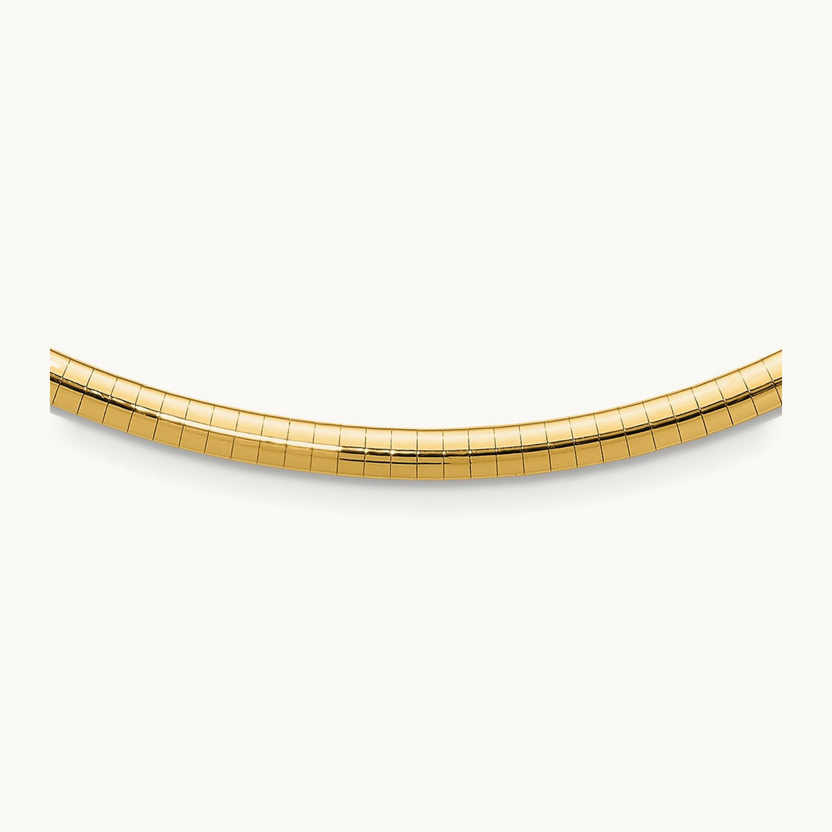 Domed Omega Necklace — 14K Yellow Gold, 16mm, 4mm