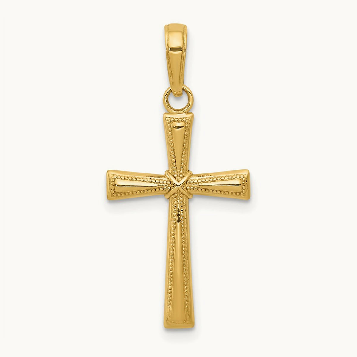 Diamond-cut X Cross Pendant — 14K Yellow Gold