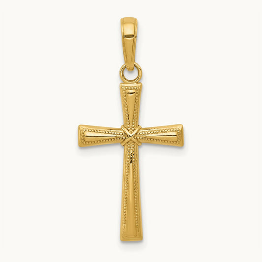 Diamond-cut X Cross Pendant — 14K Yellow Gold
