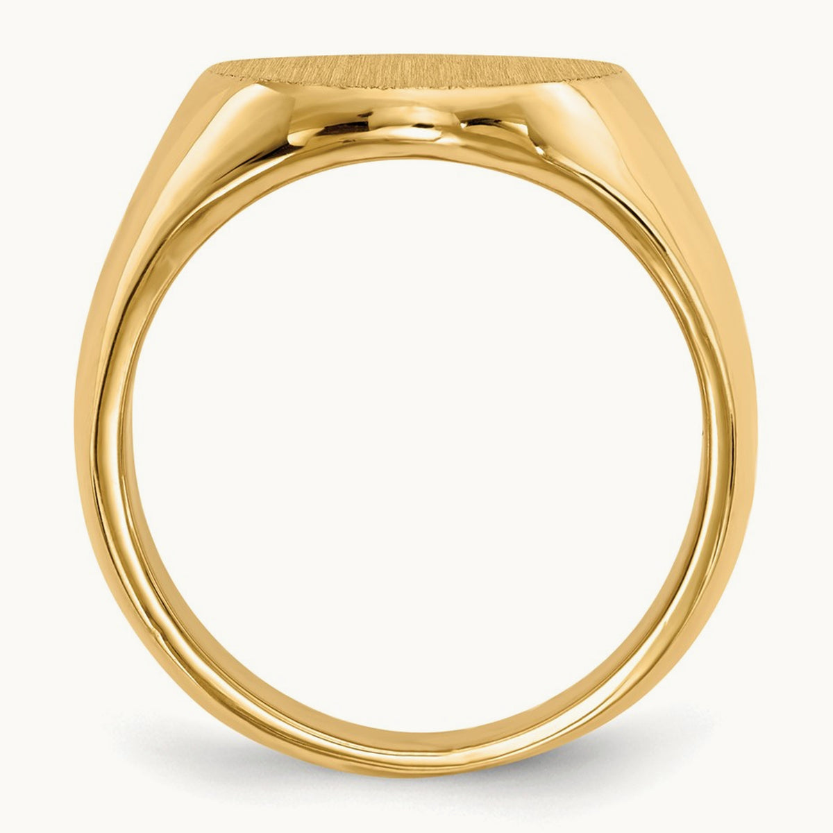 14.0x17. Closed Back Mens Signet Ring, 5mm, 14K