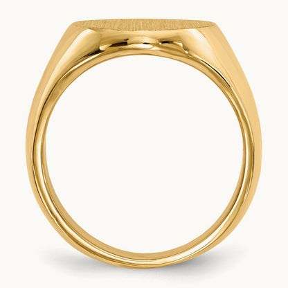 14.0x17. Closed Back Mens Signet Ring, 5mm, 14K