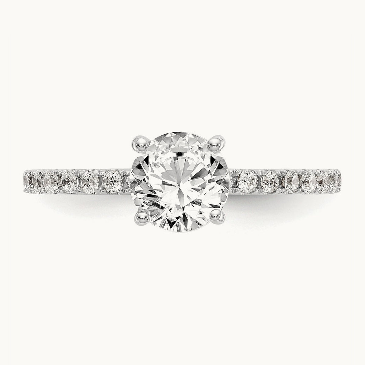 Round Semi-Mount Engagement Ring, 0.25 ct tw Lab-Grown Diamond — 14K White Gold
