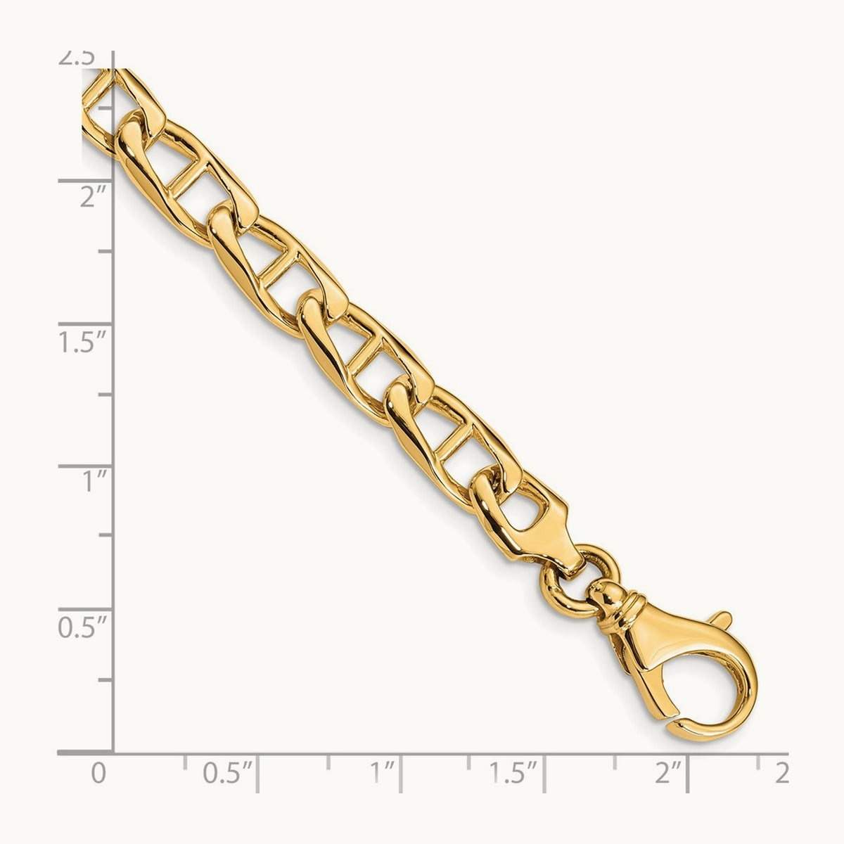 Hand-polished Anchor Link Bracelet — 14K Yellow Gold, 6.9mm