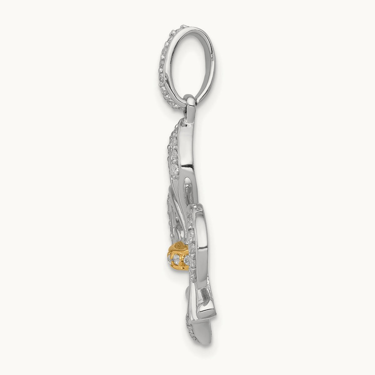 Fleur De Lis Pendant, 0.20 ct tw Lab-Grown Diamond