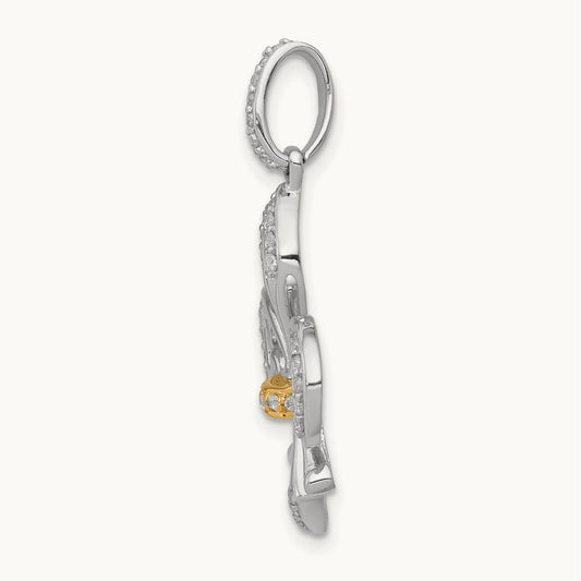 Fleur De Lis Pendant, 0.20 ct tw Lab-Grown Diamond