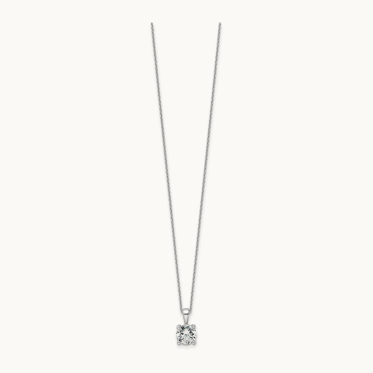 Four-Prong Pendant Necklace, 0.50-2.00 ct tw Lab-Grown Diamond — 1 1/2 ct, 14K White Gold
