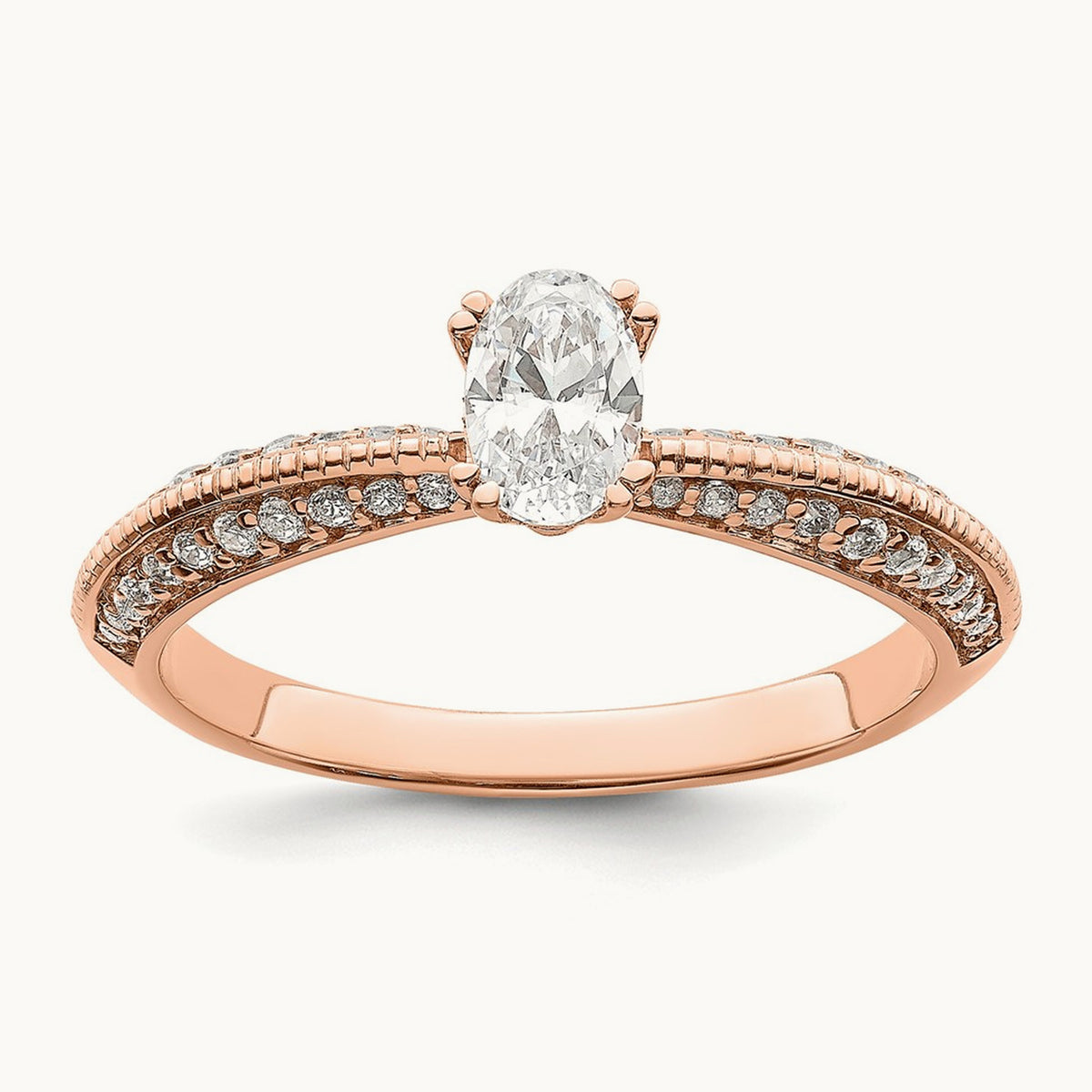 Oval Semi-Mount Engagement Ring — 1/2 ct, 7