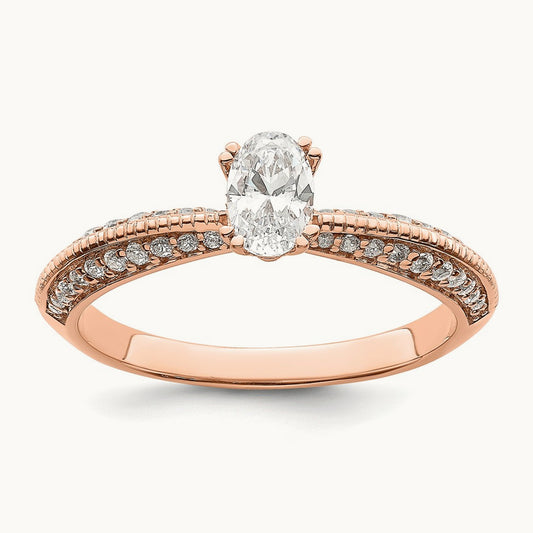 Oval Semi-Mount Engagement Ring — 1/2 ct, 7