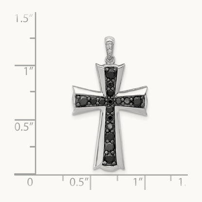 5/8ct. Black Diamond Cross Pendant, 14K White Gold