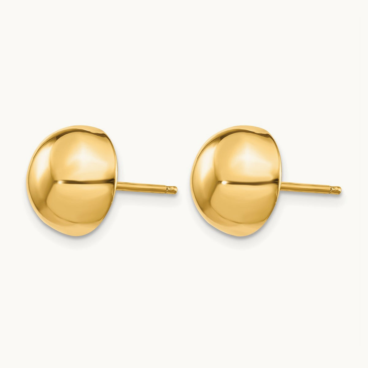 Polished Half Ball Post Earrings — 10mm