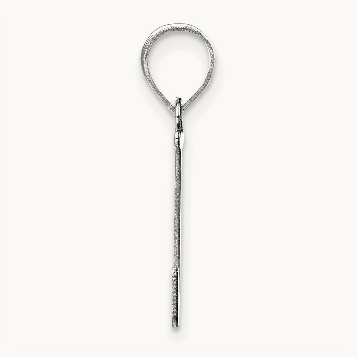 Polished Etched Letter J Initial Pendant, 14K White Gold