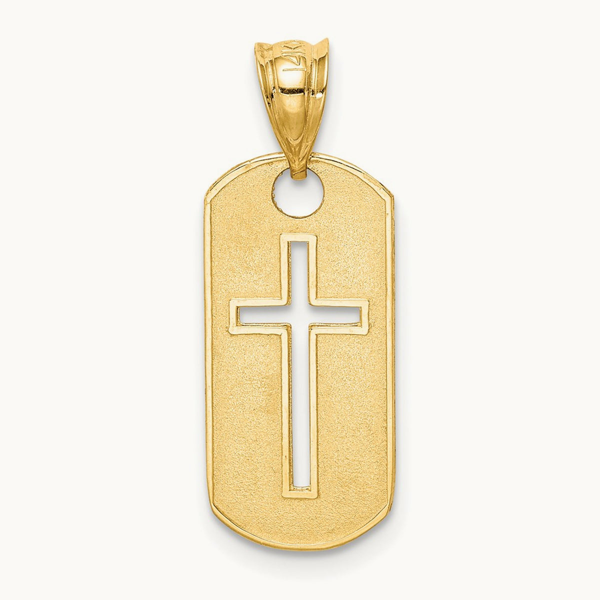 Polished Cross Cut-out Pendant, 14K