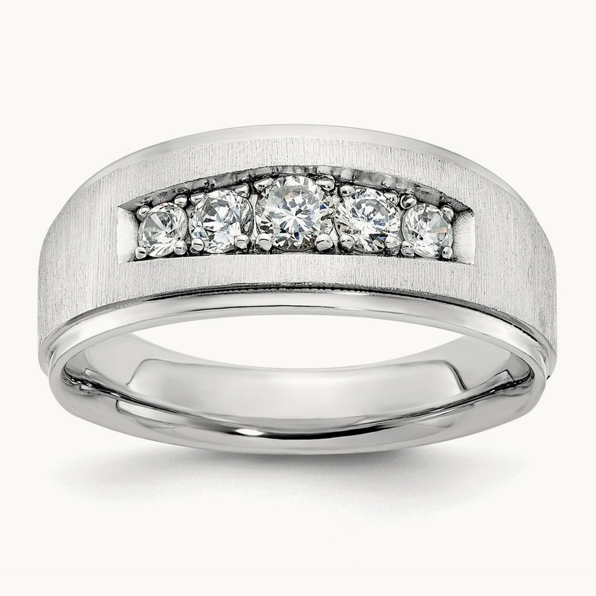 5 Stone Men's Ring, 0.50 ct tw Lab-Grown Diamond