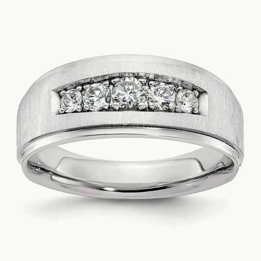 5 Stone Men's Ring, 0.50 ct tw Lab-Grown Diamond