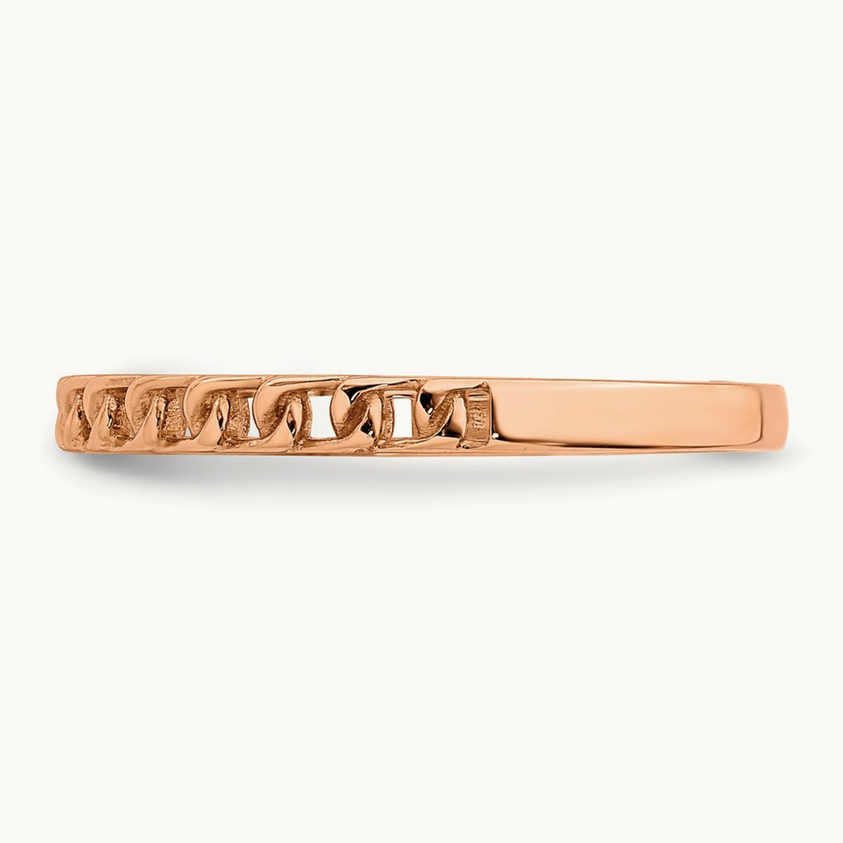 Link Design Ring — 14K Rose Gold, 7