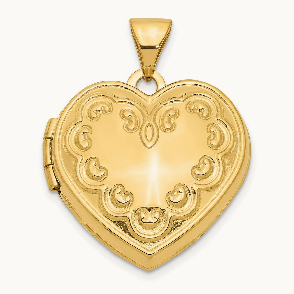 Domed Heart Locket — 14K Yellow Gold