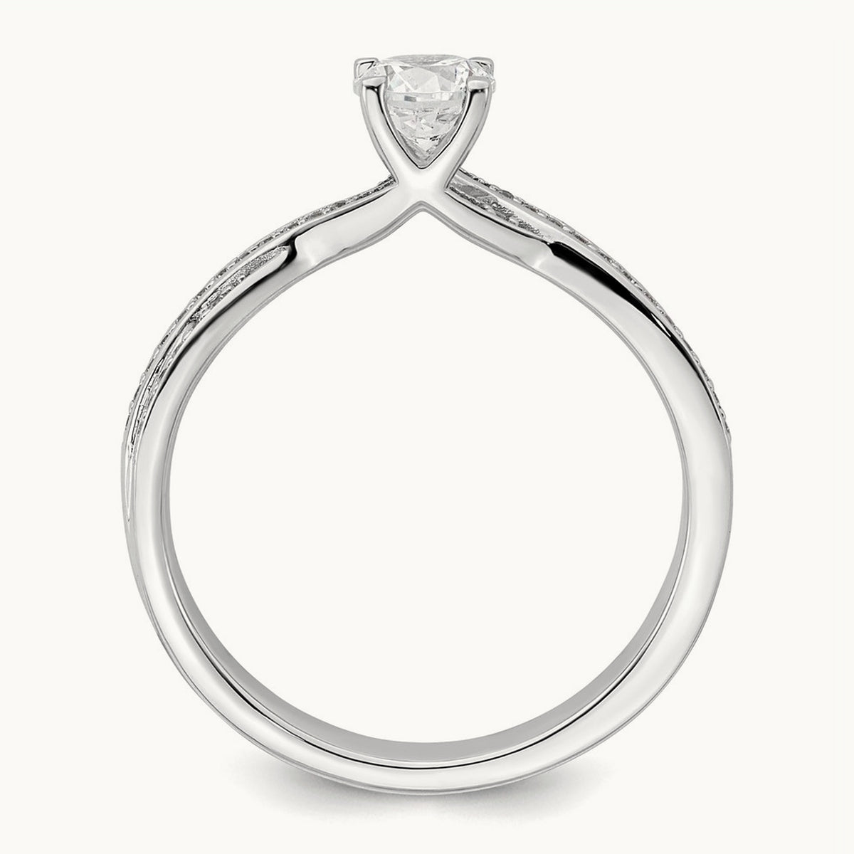 Round Criss-Cross Engagement Ring, 0.50 ct tw