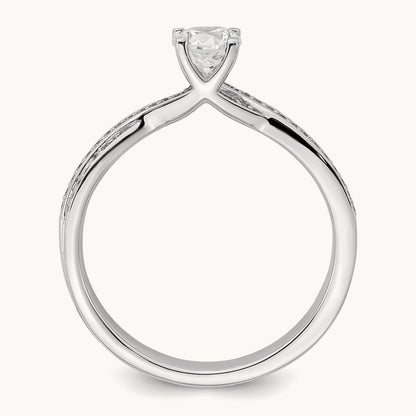 Round Criss-Cross Engagement Ring, 0.50 ct tw
